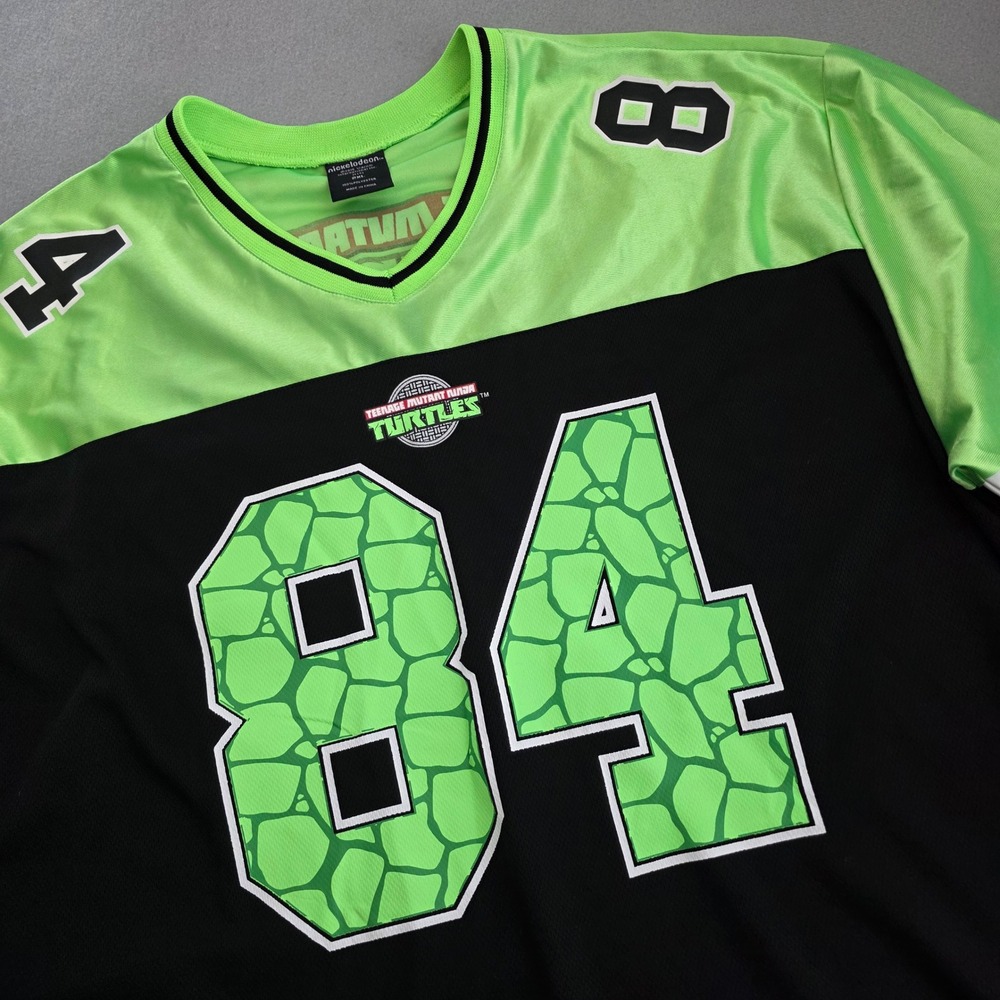 Nickelodeon TMNT Teenage Mutant Ninja Turtles 84 Football Jersey Neon Green 2XL
